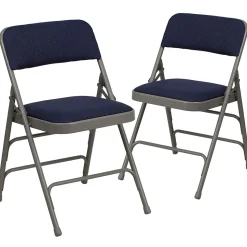 Flash Furniture HERCULES Series Fabric Folding Chair, Navy Blue, 2/Pack (2HAMC309AFNVY)