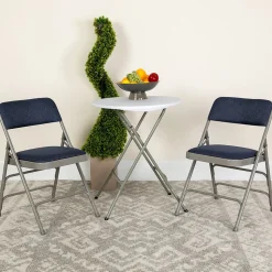Flash Furniture HERCULES Series Fabric Folding Chair, Navy Blue, 2/Pack (2HAMC309AFNVY)