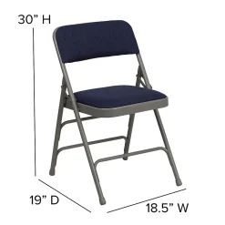 Flash Furniture HERCULES Series Fabric Folding Chair, Navy Blue, 2/Pack (2HAMC309AFNVY)