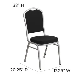 Flash Furniture HERCULES Series Fabric Stacking Banquet Chair, Gray Dot/Silver Frame (FDC01S6)