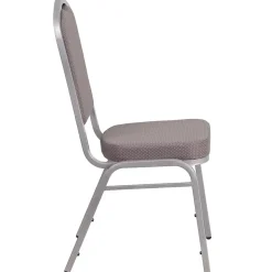 Flash Furniture HERCULES Series Fabric Stacking Banquet Chair, Gray Dot/Silver Frame (FDC01S6)