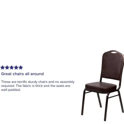 Flash Furniture HERCULES Series Vinyl Banquet Stacking Chair, Brown/Copper Vein Frame, 4 Pack (4FDC01CPRBRNVY)