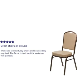 Flash Furniture HERCULES Series Vinyl Banquet Stacking Chair, Tan/Copper Vein Frame, 4 Pack (4FDC01CPRTN)