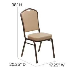 Flash Furniture HERCULES Series Vinyl Banquet Stacking Chair, Tan/Copper Vein Frame, 4 Pack (4FDC01CPRTN)