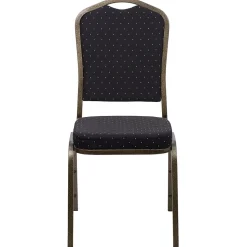 Flash Furniture HERCULES Series Fabric Banquet Stacking Chair, Black Patterned/Gold Vein Frame, 4 Pack (4FDC01GVS0806)