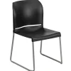 Flash Furniture HERCULES 8Full Back Stack Chairs W/Sled Base, Black, 20/Pack