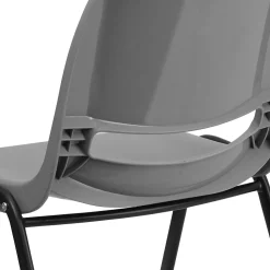 Flash Furniture HERCULES Series Plastic Shell Stack Chair, Gray/Black (RUTEO1GY)