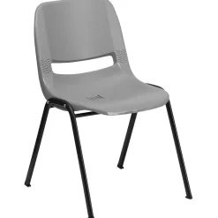 Flash Furniture HERCULES Ergonomic Shell Stack Chairs, Gray, 30/Pack