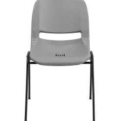 Flash Furniture HERCULES Ergonomic Shell Stack Chairs, Gray, 30/Pack