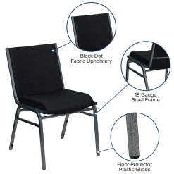Flash Furniture HERCULES Series Fabric Stack Chair, Black Dot (XU60153BK)