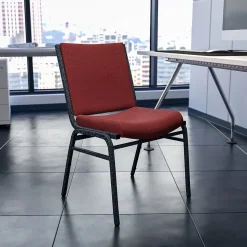 Flash Furniture HERCULES Series Fabric Stack Chair, Burgundy Patterned (XU60153BY)