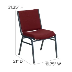 Flash Furniture HERCULES Series Fabric Stack Chair, Burgundy Patterned (XU60153BY)