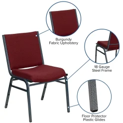 Flash Furniture HERCULES Series Fabric Stack Chair, Burgundy Patterned (XU60153BY)