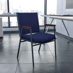 Flash Furniture HERCULES Series Fabric Stack Chair with Arms, Navy Blue Dot (XU60154NVY)