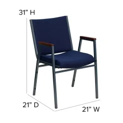 Flash Furniture HERCULES Series Fabric Stack Chair with Arms, Navy Blue Dot (XU60154NVY)