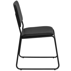 Flash Furniture HERCULES Series Vinyl Stacking Chair with Sled Base, Black (XU8700BLKBVYL30)