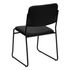 Flash Furniture HERCULES Vinyl Stacking Chairs W/Sled Base, Black, 30/Pack