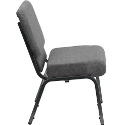 Flash Furniture HERCULES Series Fabric Stacking Church Chair, Gray/Silver Vein Frame (XUCH0221GYSV)