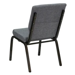 Flash Furniture HERCULES Series Fabric Stacking Church Chair, Gray/Gold Vein Frame (XUCH60096BEIJGY)