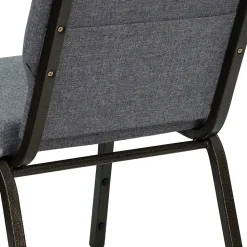 Flash Furniture HERCULES Series Fabric Stacking Church Chair, Gray/Gold Vein Frame (XUCH60096BEIJGY)