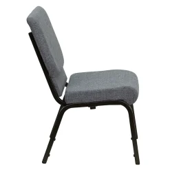 Flash Furniture HERCULES Series Fabric Stacking Church Chair, Gray/Gold Vein Frame (XUCH60096BEIJGY)