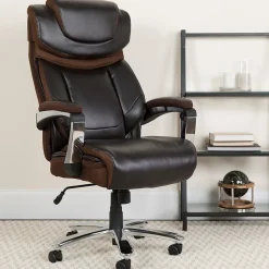 Flash Furniture Hercules Series Ergonomic LeatherSoft Swivel Big & Tall Executive Office Chair, Brown (GO2223BN)