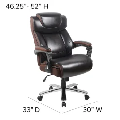 Flash Furniture Hercules Series Ergonomic LeatherSoft Swivel Big & Tall Executive Office Chair, Brown (GO2223BN)