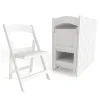 Flash Furniture HERCULES™ Vinyl Armless Folding Chair, White, 20/Pack (20L3L1WHITE)