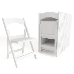 Flash Furniture HERCULES™ Vinyl Armless Folding Chair, White, 20/Pack (20L3L1WHITE)