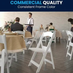 Flash Furniture HERCULES™ Vinyl Armless Folding Chair, White, 20/Pack (20L3L1WHITE)