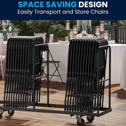 Flash Furniture HERCULES™ Plastic Armless Folding Chair, Black, 4/Pack (4LEL3BLACK)