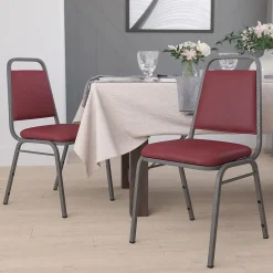 Flash Furniture HERCULES™ 18"H Vinyl Trapezoidal Back Banquet Chair, Burgundy, 4/Pack (4FDBHF2VYVYL)