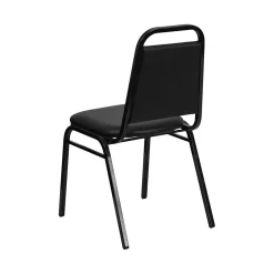 Flash Furniture HERCULES™ 18"H Vinyl Black Frame Trapezoidal Back Banquet Chair, Black, 20/Pack (20FDBHF2BKVYL)