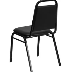 Flash Furniture HERCULES Series Vinyl Banquet Stacking Chair, Black, 4 Pack (4FDBHF2BKVYL)