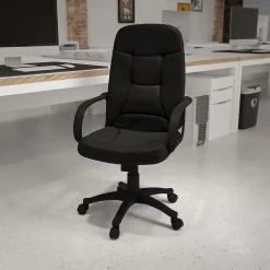 Flash Furniture Holly Vinyl Swivel High Back Executive Office Chair, Black (H8021)