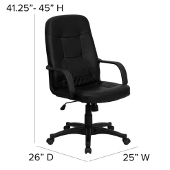 Flash Furniture Holly Vinyl Swivel High Back Executive Office Chair, Black (H8021)