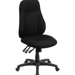 Flash Furniture Hughes Armless Ergonomic Fabric Swivel High Back Task Office Chair, Black (BT90297H)