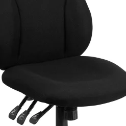 Flash Furniture Hughes Armless Ergonomic Fabric Swivel High Back Task Office Chair, Black (BT90297H)
