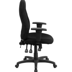 Flash Furniture Hughes Ergonomic Fabric Swivel High Back Task Office Chair, Black (BT90297HA)