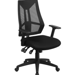 Flash Furniture Ivan Ergonomic Mesh Swivel High Back Multifunction Task Office Chair, Black (HL0017)
