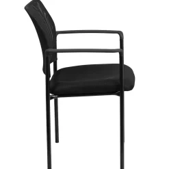 Flash Furniture Jana Mesh Stackable Side Chair with Arms, Black (GO5162)
