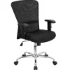 Flash Furniture Jasmine Ergonomic Mesh Swivel Mid-Back Task Office Chair, Black (GO5307B)