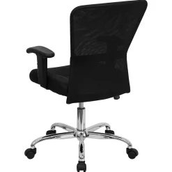 Flash Furniture Jasmine Ergonomic Mesh Swivel Mid-Back Task Office Chair, Black (GO5307B)
