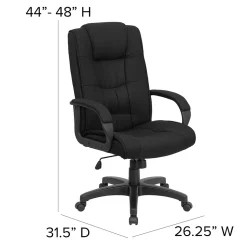 Flash Furniture Jessica Fabric Swivel High Back Executive Office Chair, Black (GO5301BBK)