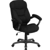Flash Furniture Jessie Ergonomic Microfiber Swivel High Back Executive Office Chair, Black (GO725BK)