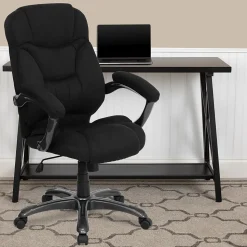 Flash Furniture Jessie Ergonomic Microfiber Swivel High Back Executive Office Chair, Black (GO725BK)