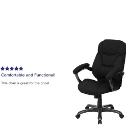 Flash Furniture Jessie Ergonomic Microfiber Swivel High Back Executive Office Chair, Black (GO725BK)