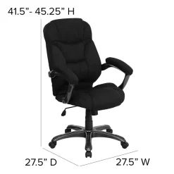 Flash Furniture Jessie Ergonomic Microfiber Swivel High Back Executive Office Chair, Black (GO725BK)