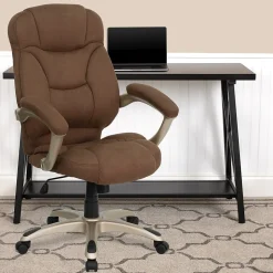 Flash Furniture Jessie Ergonomic Microfiber Swivel High Back Executive Office Chair, Brown (GO725BN)