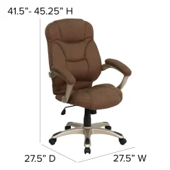 Flash Furniture Jessie Ergonomic Microfiber Swivel High Back Executive Office Chair, Brown (GO725BN)